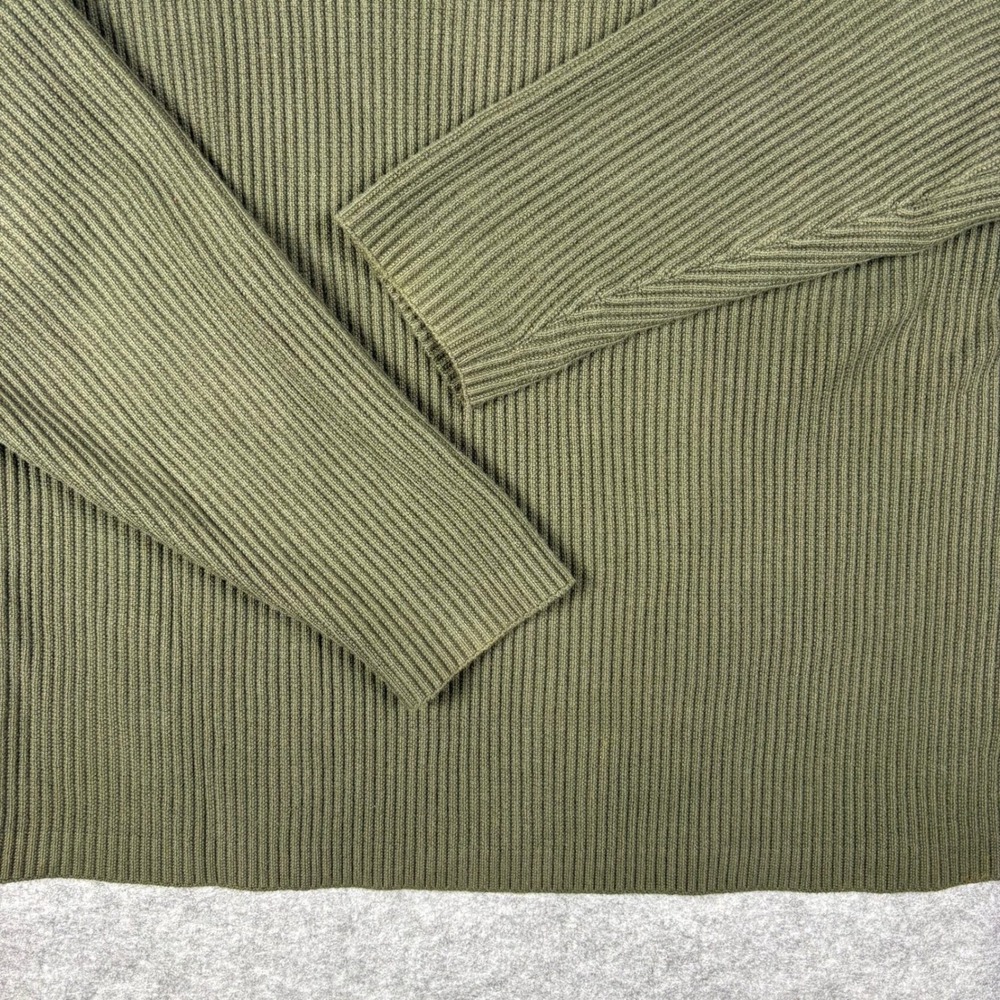 Banana Republic Organic Cotton Mock Neck Ribbed Sweater Mens Large Olive Green - Picture 3 of 6